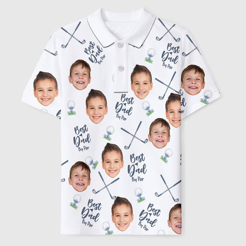 Best Dad By Par Personalized Polo Shirt with Face, Customized Polo for Golfer, Great Gift for Dad, Father, Golf Gift for Men, Golf Shirt photo_2024-07-03_09-26-10.jpg