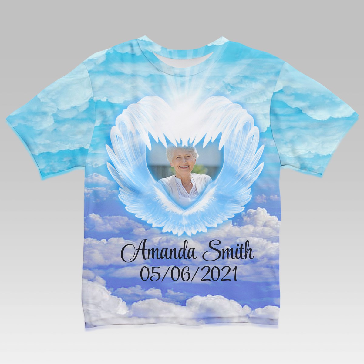 Memorial Cloud Wings Personalized Photo 3D All Over Print Shirt Memorial photo_2024-07-26_16-04-20.jpg