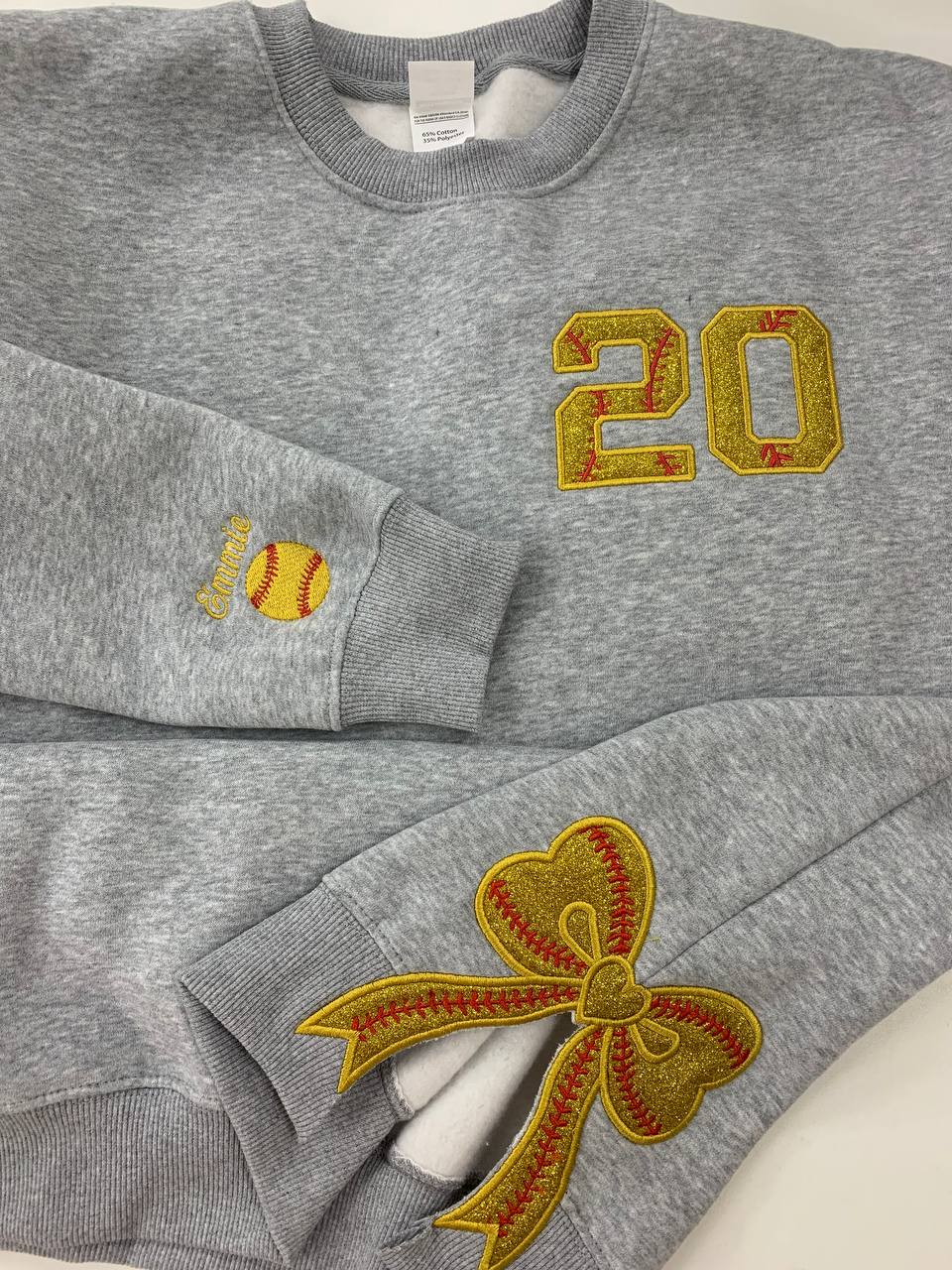Personalized Softball Side Bow Applique Side Bow Machine Embroidery Sweatshirt, Softball Embroidered Sweatshirt, Gift For Softball Mom photo_2024-11-13_16-14-05.jpg