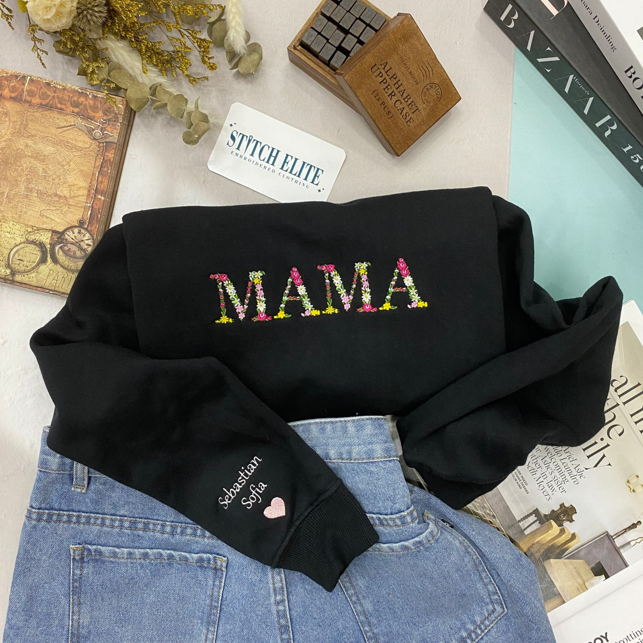 Colorful Flower Mama - Personalized Embroidered Apparel - Gift For Mother photo_6_2024-02-28_11-33-32_92b8fcef-fe16-46dc-99f0-19d18725df0e.jpg?v=1742187633