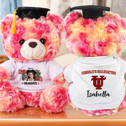 Personalized Graduation Teddy Bear Class Of 2026 Glitter