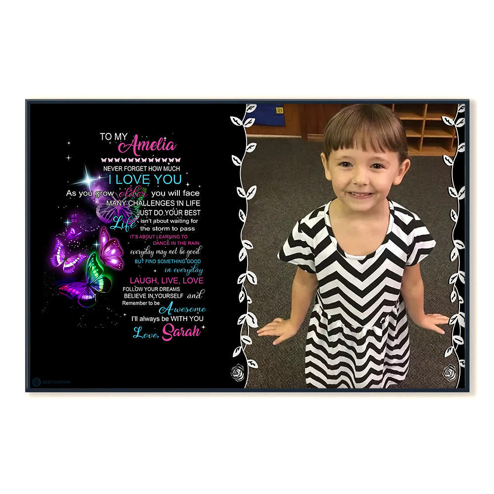 Believe In Yourself And Remember To Be Awesome - Personalized Photo Canvas - Gift For Granddaughter posterngang_5b94208a-3c1e-40b2-bdf1-cadd852e151a.jpg