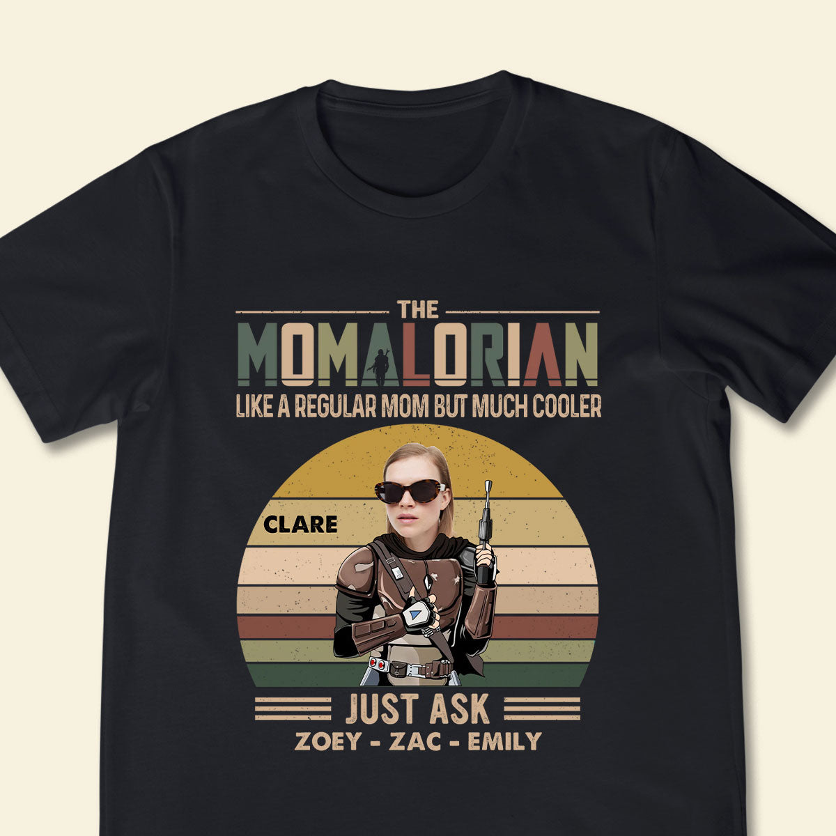Custom Shirts With Pictures On Them - Momalorian - Funny Mother's Day Birthday Gift For Mom preview-tshirt-shirt-2d_787bafdc-164c-4b37-80b4-70b7447e837c.jpg