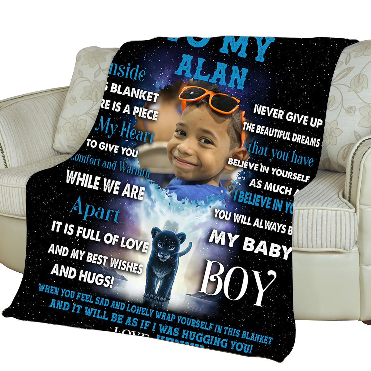 I Pray That You Are Safe And Happy - Personalized Photo Blanket - Gift For Son preview_1e51b4b0-51e4-450e-bc0b-426b723d70f8.jpg