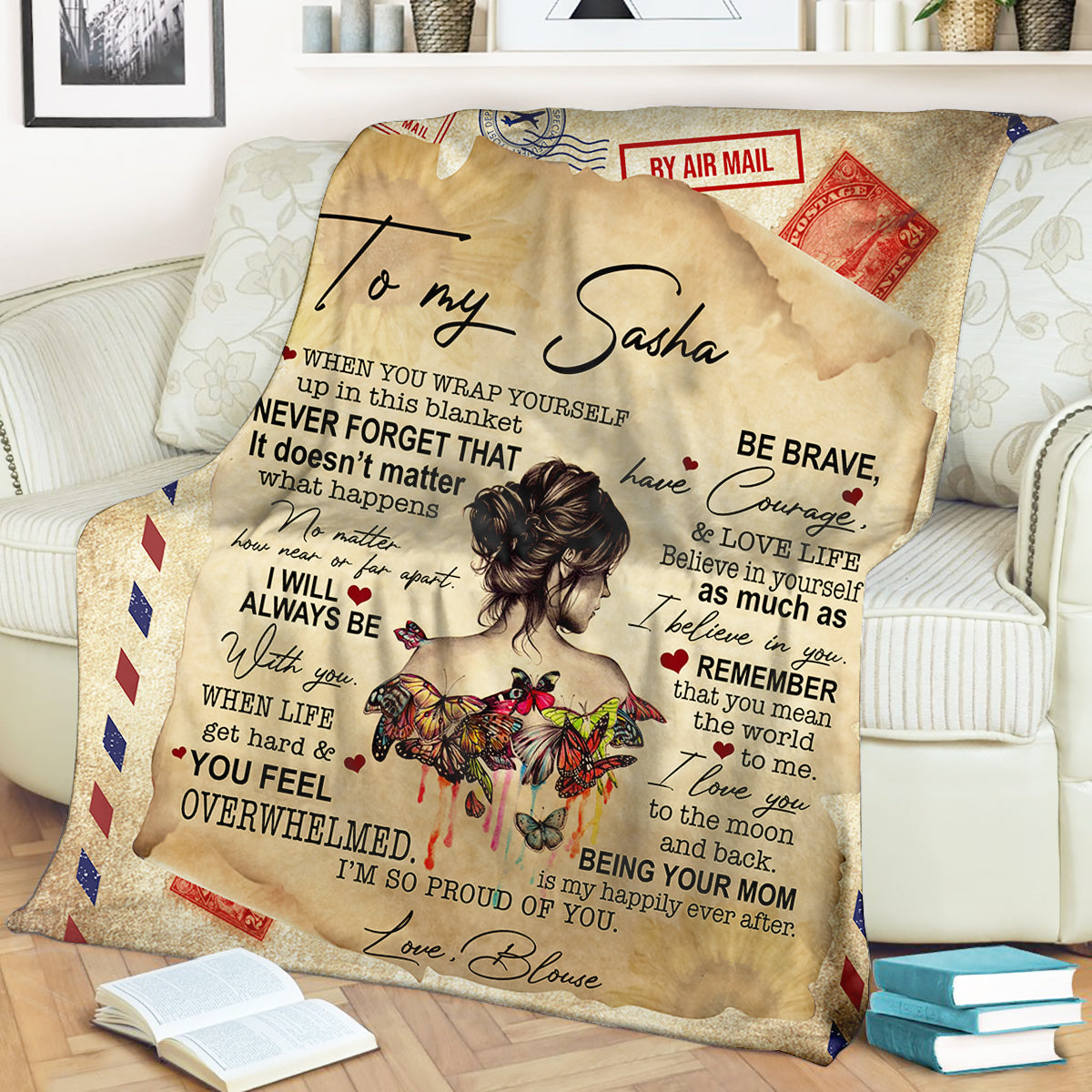 Air Mail I Believe In You - Personalized Blanket - Gift For Daughter preview_376b73dc-2bb1-43d4-9ab3-b1fce4e8c238.jpg
