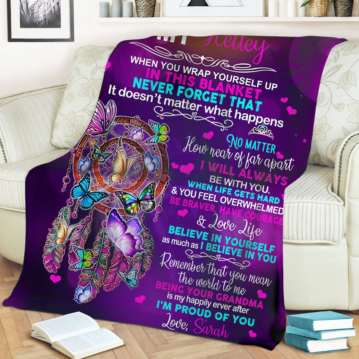 Dreamcatcher Love Life Believe In Yourself - Personalized Blanket - Gift For Granddaughter preview_97bf3dbd-fbed-4271-84ae-b53b1ccdcd93.jpg