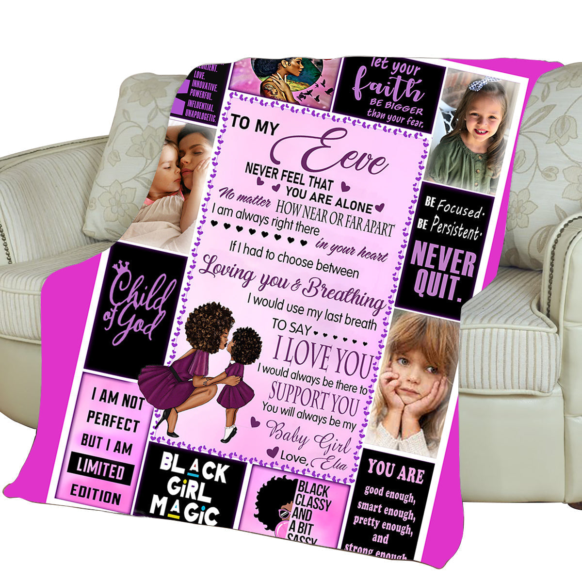I Am Always Right There In Your Heart - Personalized Photo Blanket - Gift For Daughter preview_c7d1a200-c33f-4542-a476-0ddea2790867.jpg