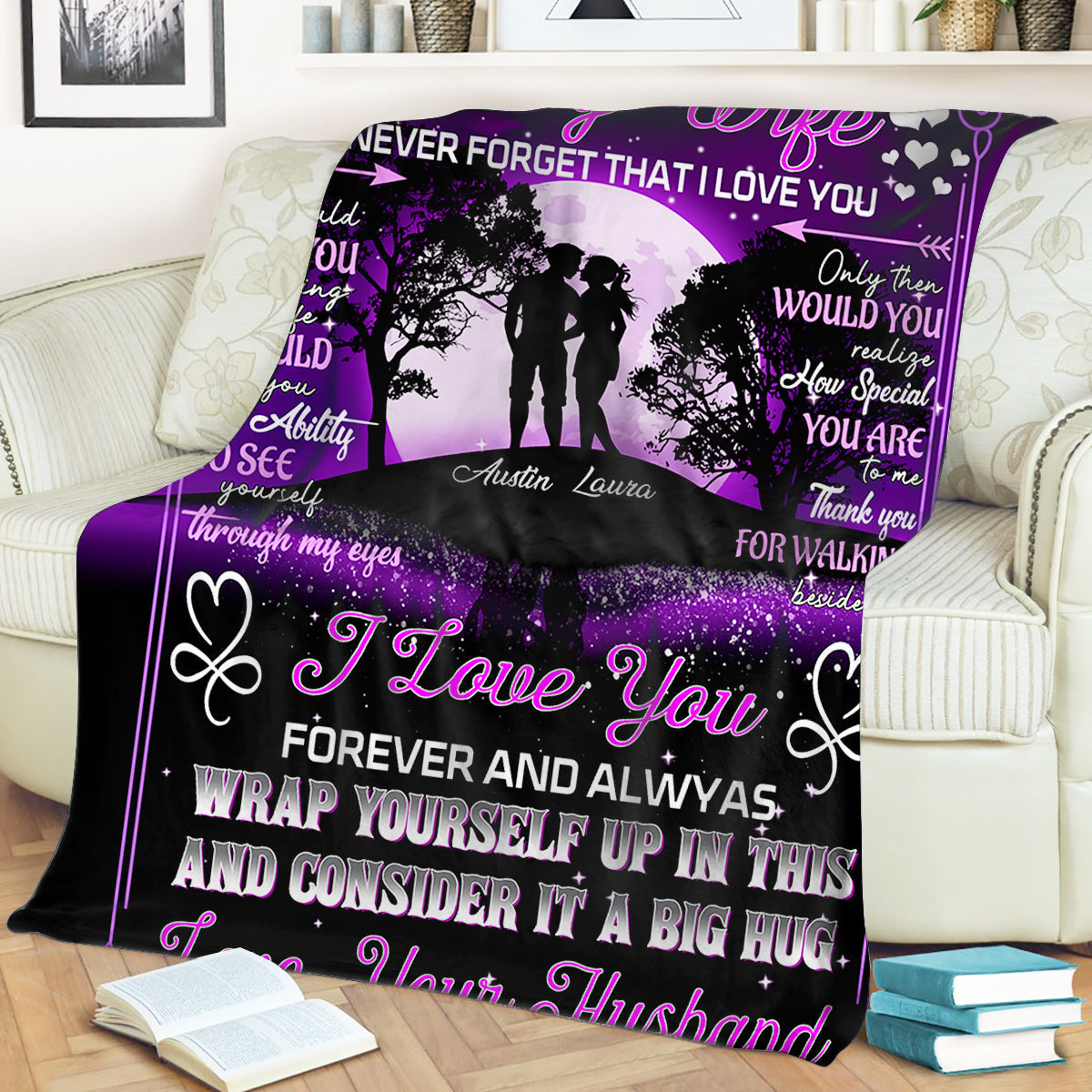 To My Wife Personalized Fleece Blankets With Names-Birthday Valentines Gifts For My Wife-Thanks For Walking Beside Me preview_ccb89430-870e-4149-adb8-2e446f8de8bc.jpg
