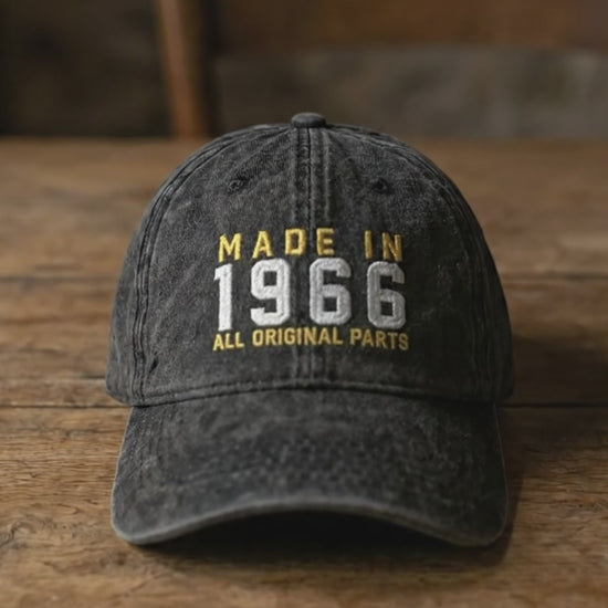 60th Birthday gift Vintage Embroidered Hat for 60th Birthday Born In 1965 Cotton Twill Cap 360e241a-c607-4191-af32-48f48ea794c7-PSL1737433101661186.mp4