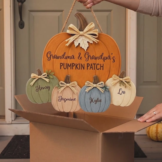 Grandma Grandpa's Pumpkin Wooden Sign - Personalized Door Hanger 769b814b-0c39-4df7-be10-f107b586b131-PSL1786692746133166.mp4