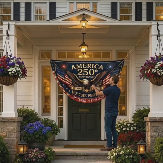 Usa 250th Anniversary Patriotic Bunting Banner America 1776 2026 Semicircle Fence Flag Christian Freedom Porch Decor Fourth Of July Decor 03950ee9-9cca-4d3b-b80e-57818dbd9b9c-CRL1780908943858248-converted.mp4