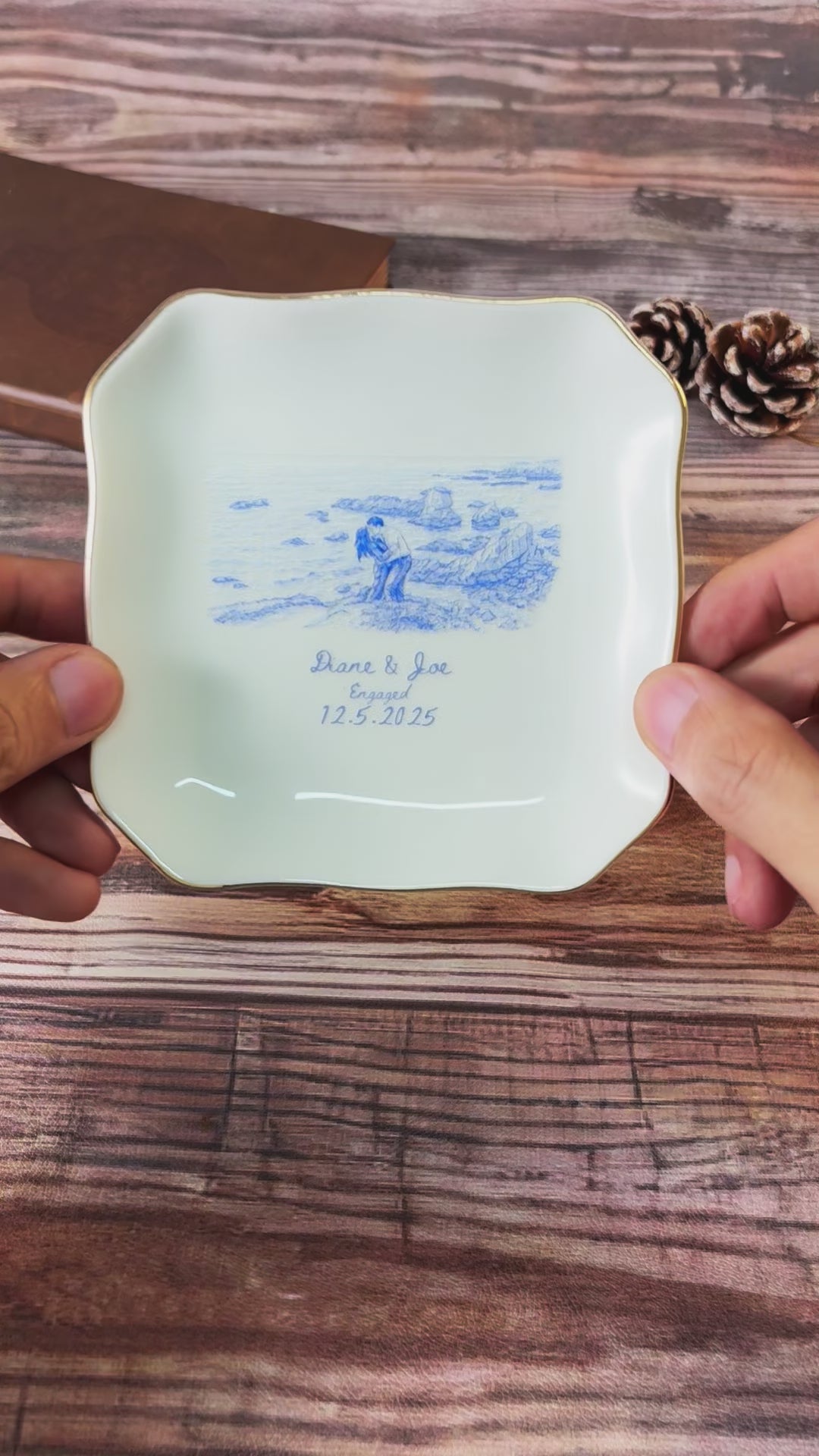 Personalized Couple Portrait Ring Dish, Engagement Gift, Wedding Gift For Bride, Handmade Custom Photo Ring Dish, Custom Photo Jewelry Tray 18672226-d870-4b61-b730-706c3952cc44-PSL1756452664856218.mp4