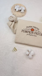 Farm Fresh Pumpkin Embroidered Sweatshirt, Pumpkin Patch Embroidered Hoodie, Oversized Crew Neck Sweatshirt or Hoodie, Unisex