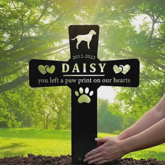 Personalized Pet Grave Markers Dog, Pet Headstones for Dogs for Lost Dog Sympathy Gift, Waterproof Dog Grave Markers Outdoor, Dog Tombstones for Graves Outdoor, Garden Dog Cross for Grave a27e36a7-a397-44f1-97bc-36ae0dc2865e-PSL1753678648970425-converted.mp4
