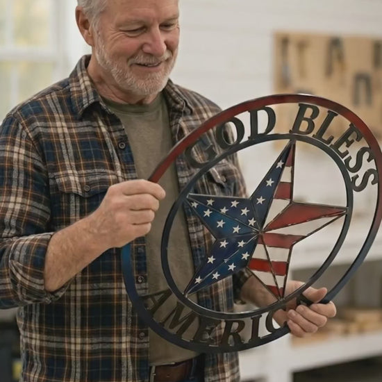 God Bless America Metal Wall Art Patriotic Star Wall Decor American Flag Metal Sign Usa Porch Decor Veterans Day Gift 6330b02f-8553-41c0-aa54-7b2c0a8ec5dc-CRL1781599390244578-converted.mp4