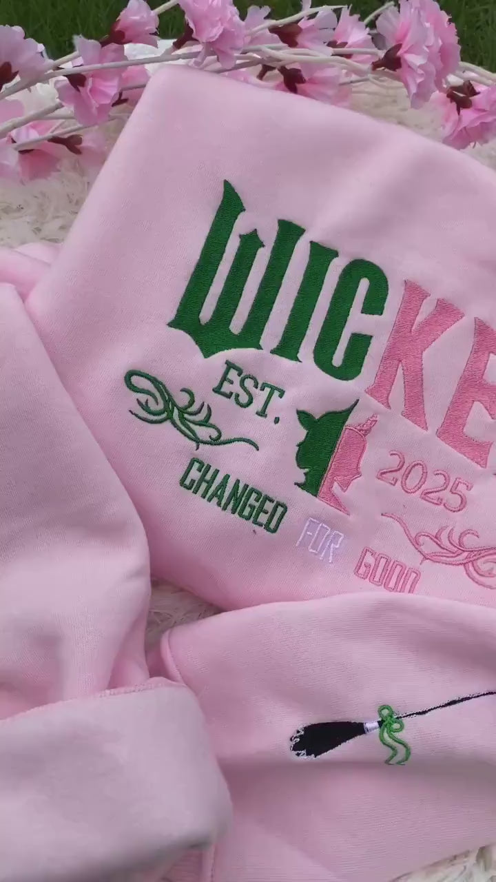 Wicked Glittery Embroidery Sweatshirt Together Were Unlimited Shirt Elphaba Glinda Embroidered Shirt Wicked Musical Movie Fan Gift