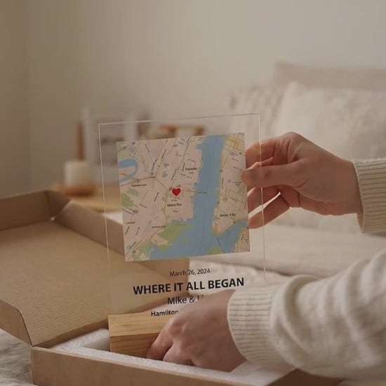Where We First Met map, anniversary gift for him, Map Our First Date plaque, Wife anniversary, first date Girlfriend gift,where it all began 70dcf370-2384-4568-ad4b-d678b2f74d9a-PSL1751009161366401-converted.mp4
