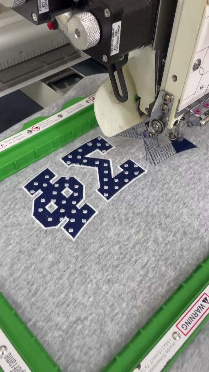Polka Dot Embroidered Crewneck / Grey Sorority Crewneck / Grey Sorority Sweatshirt / Sorority Apparel / Greek Apparel