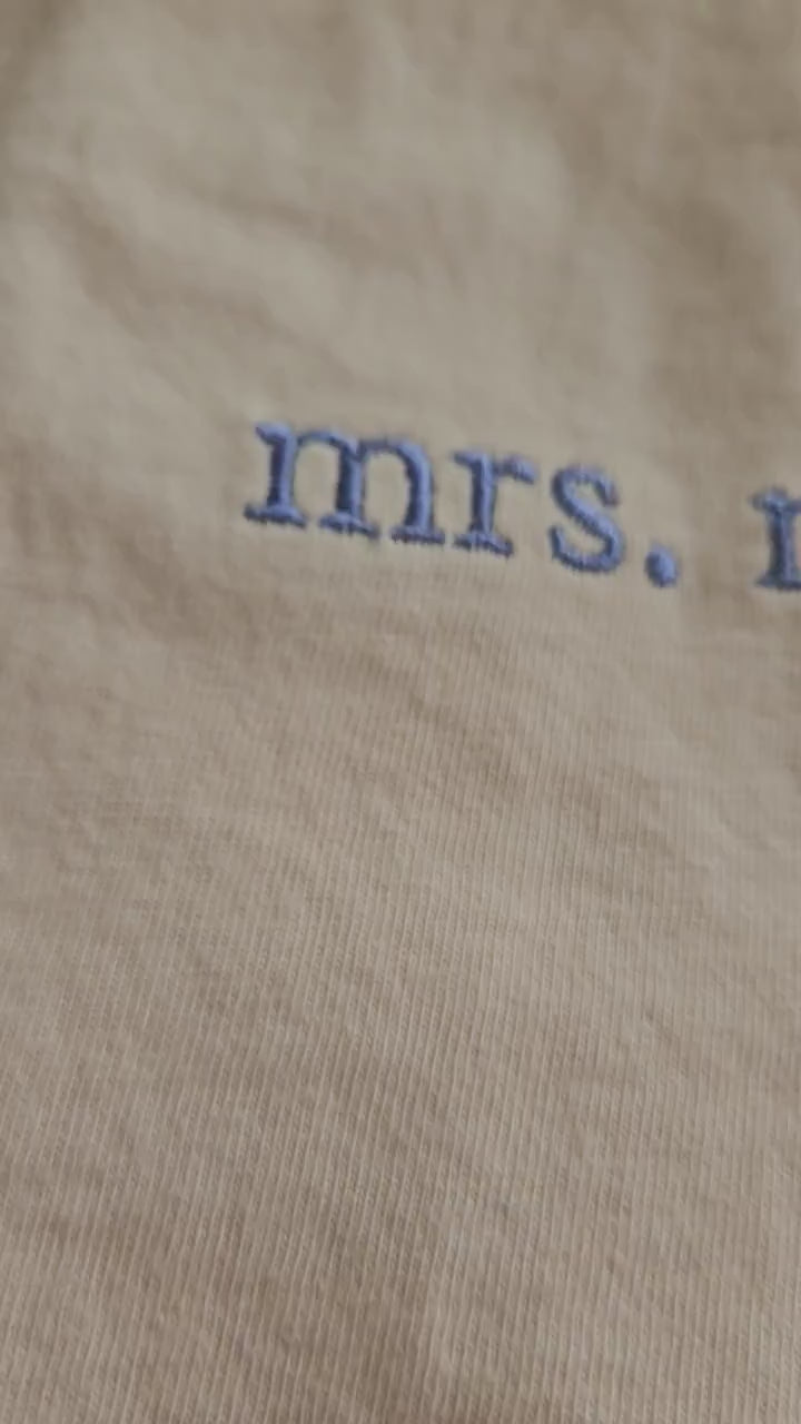 Embroidery Custom Mrs. Bride Shirt, Bride Gift, Wedding shirt, Engagement gift, Bachelorete party tee, Gift for her, Coquette bow bride tee.
