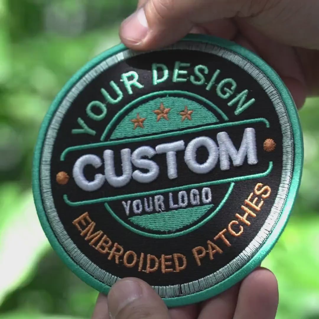 Custom Embroidered Logo Patch, Personalized Logo Patches, Sew On/Iron On Patch Applique for Clothes Backpacks, Custom Iron on Logo Patch
