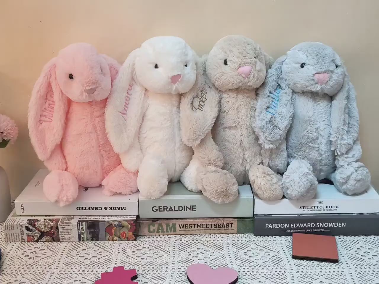 Personalized Embroidered Bunny Rabbit, Personalised Bunny Rabbit Toy,Custom Monogrammed Bunny Rabbit,Bunny Soft Plush Toy,Kids Birthday Gift
