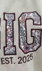 Custom Embroidered GIGI Sweatshirt, Gigi Floral Applique Sweatshirt, Custom Grandma Sweater, Gifts For New Grandmother, Mother's Day Gifts