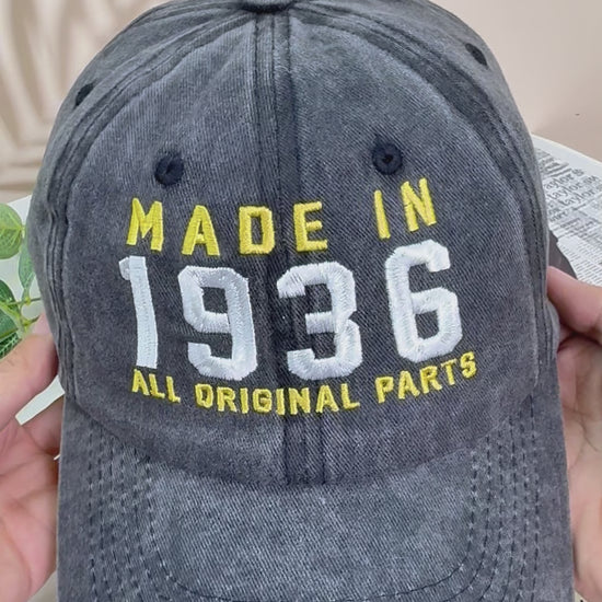 90th Birthday gift Vintage Embroidered Hat for 90th Birthday Born In 1935 Cotton Twill Cap a89c7018-403e-4236-ae7a-89ec726c8afe-PSL1737432396557130.mp4
