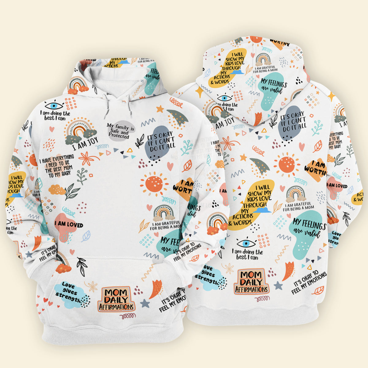 Mom Daily Affirmations - Personalized 3D All Over Print Shirt - Gift For Mom, Mother's Day previewhoodie.jpg