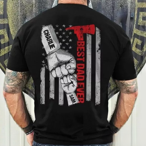 Personalized Firefighter Veteran Best Dad Ever Shirt, Shirt With Kids Name, Father's Day Gift s-l1600_15_5000x_1.png