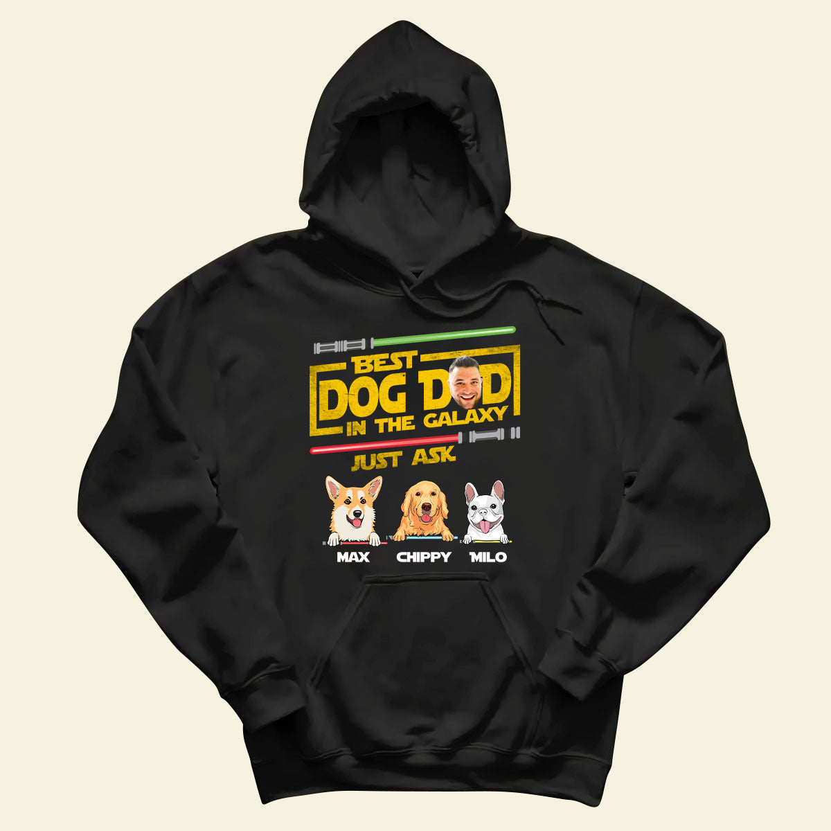 Personalized T-Shirt - Best Dog Dad In The Galaxy - Funny Custom Photo Apparel for Father's Day Birthday Anniversary shirt-2d---3-shirt-BEST-DOG-DAD.jpg