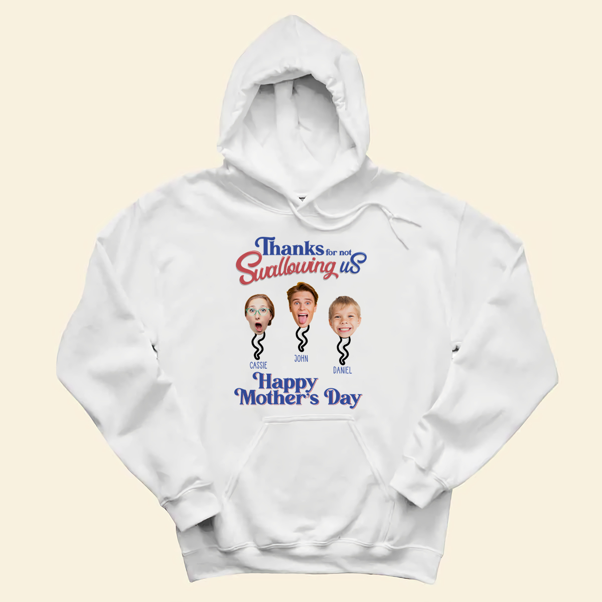Personalized Shirt - Thanks For Not Swallowing Us - Funny Mother's Day Birthday Gift For Mom Mother Wife shirt2d-3.png