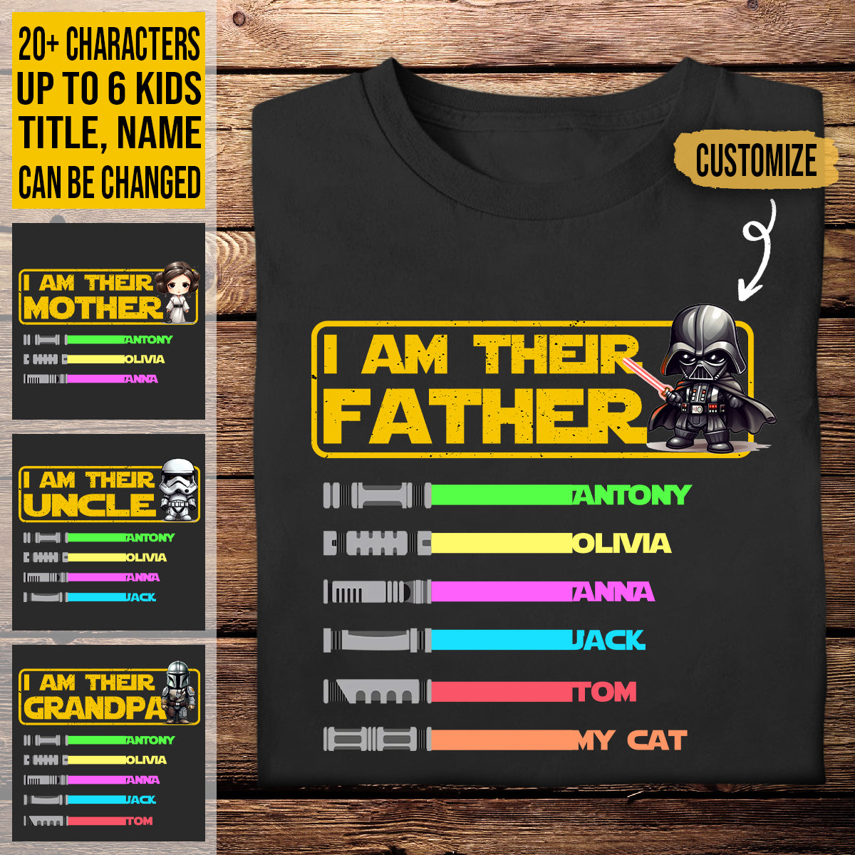 Personalized T-Shirt For Dad - I Am Their Father - Dad - Daddy - Papa - Customized Apparel Gifts For Father's Day Birthday Anniversary T-Shirt For Dad shirtbannber.jpg