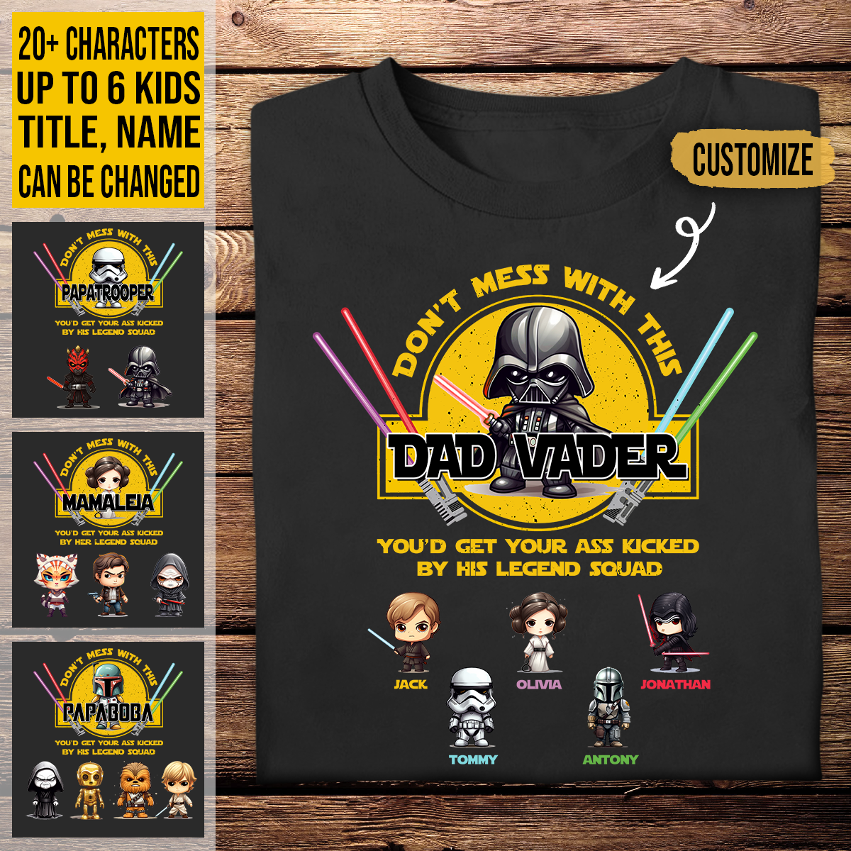 Personalized Father's Day Apparel - You'd Get Your Ass Kicked - Family Custom Photo Apparel for Father's Day Birthday Anniversary shirtbannberM_U9DADVADER.png