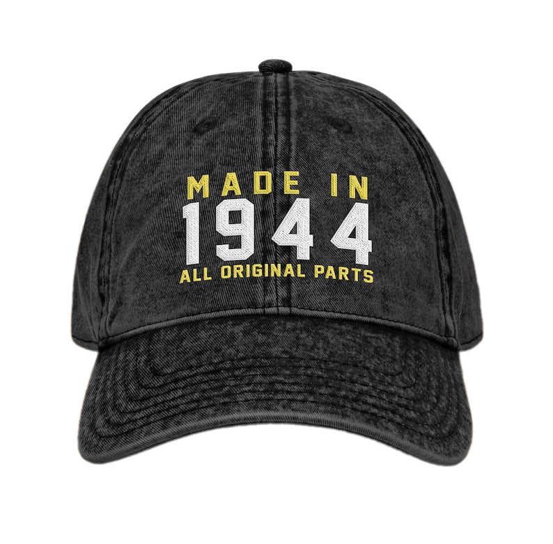 80th Birthday Gift, Vintage Embroidered Hat for 80th Birthday, Born In 1944 Cap snapedit_1728544639091.png