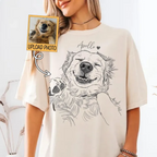 Custom Dog Portrait Photo Shirt: Personalized Pet Hand Drawing Shirt