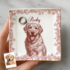 Custom Photo Dog Cat Toile De Jouy Style Jewelry Dish