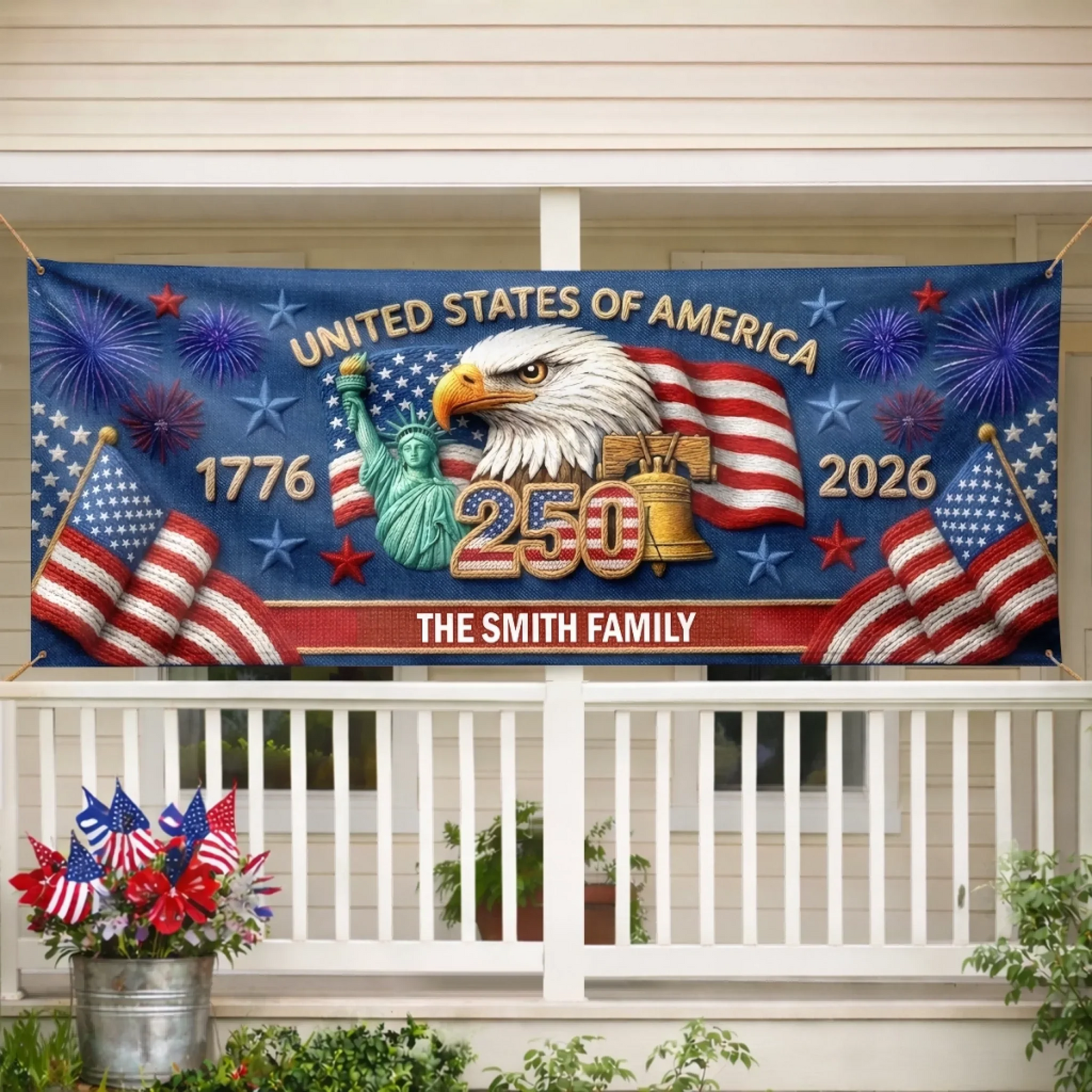 Custom Polyester Outdoor Banner - Personalized America 250th Anniversary