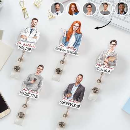 Character Portrait - Personalized Acrylic Badge Reel