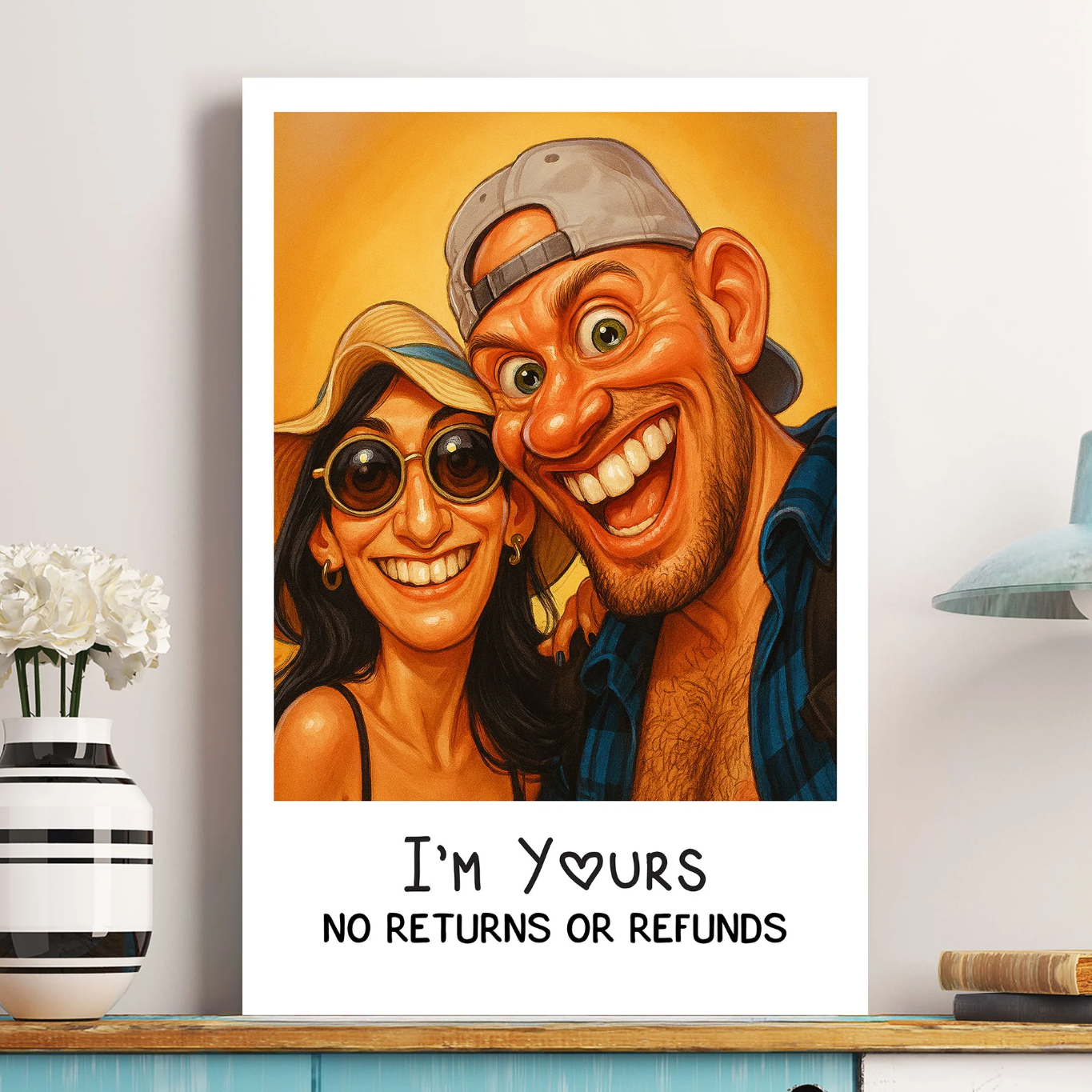 Caricature Wall Art For Funny Couples - Custom Cartoon Drawing From Photo - Personalized Photo Poster t_ixu_ng_19.png
