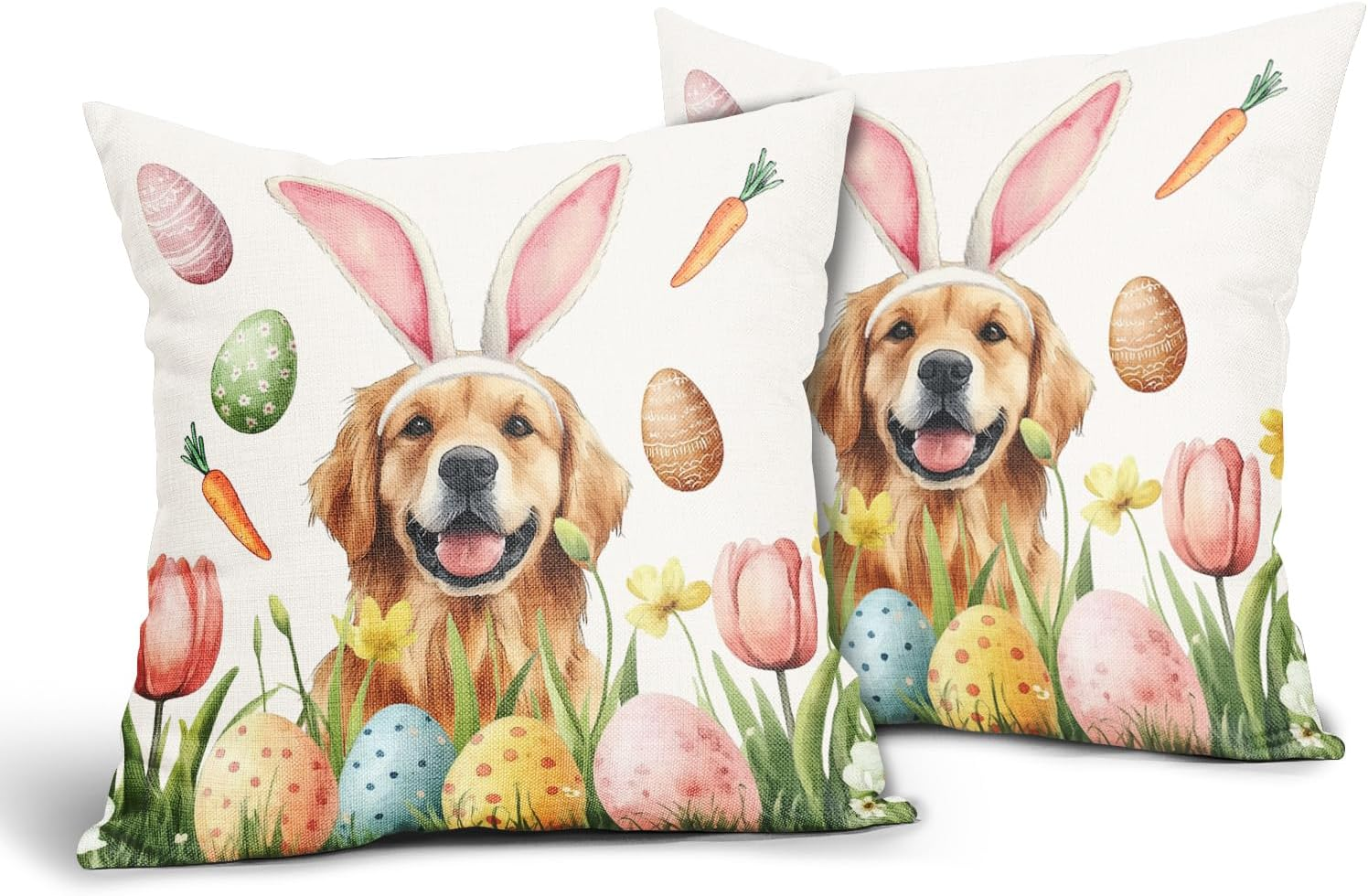 Easter Dog Cat with Bunny Ears - Personalized Pillow
