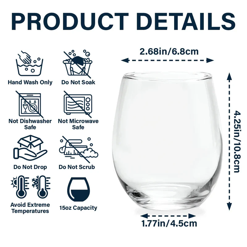 Custom Photo Pencil Sketch Pet Portrait A Woman & Her Dog - Personalized Stemless Wine Glass