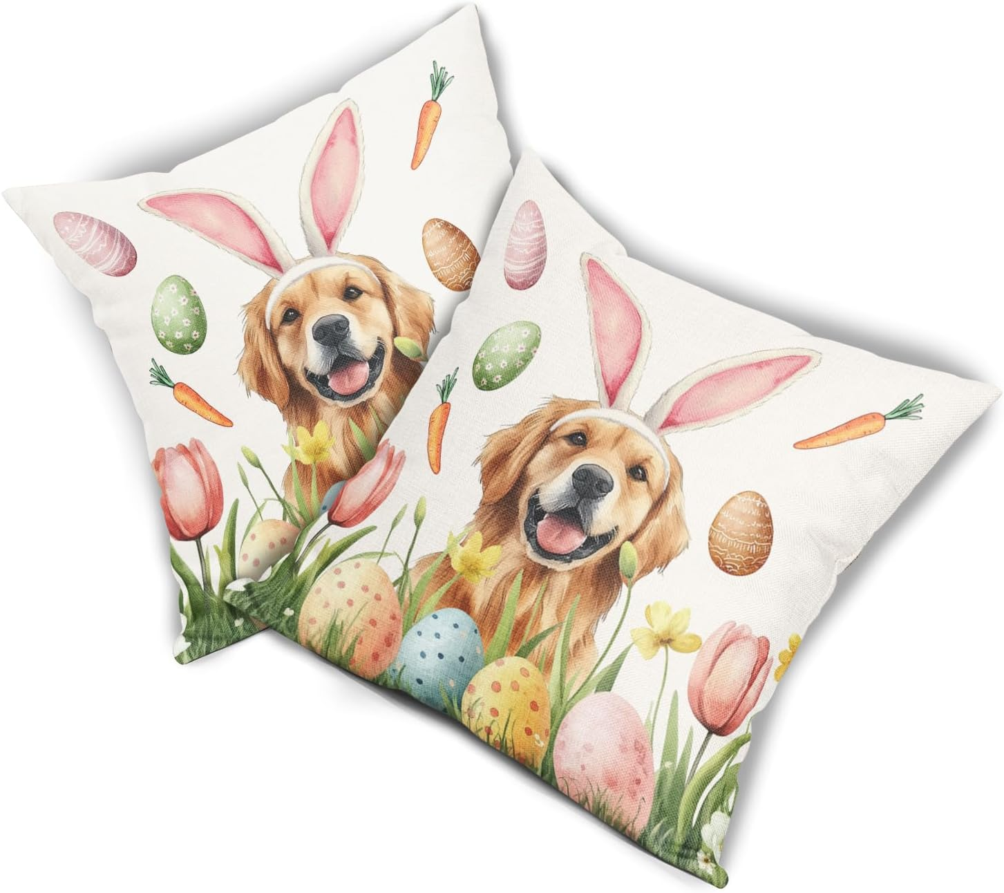 Easter Dog Cat with Bunny Ears - Personalized Pillow