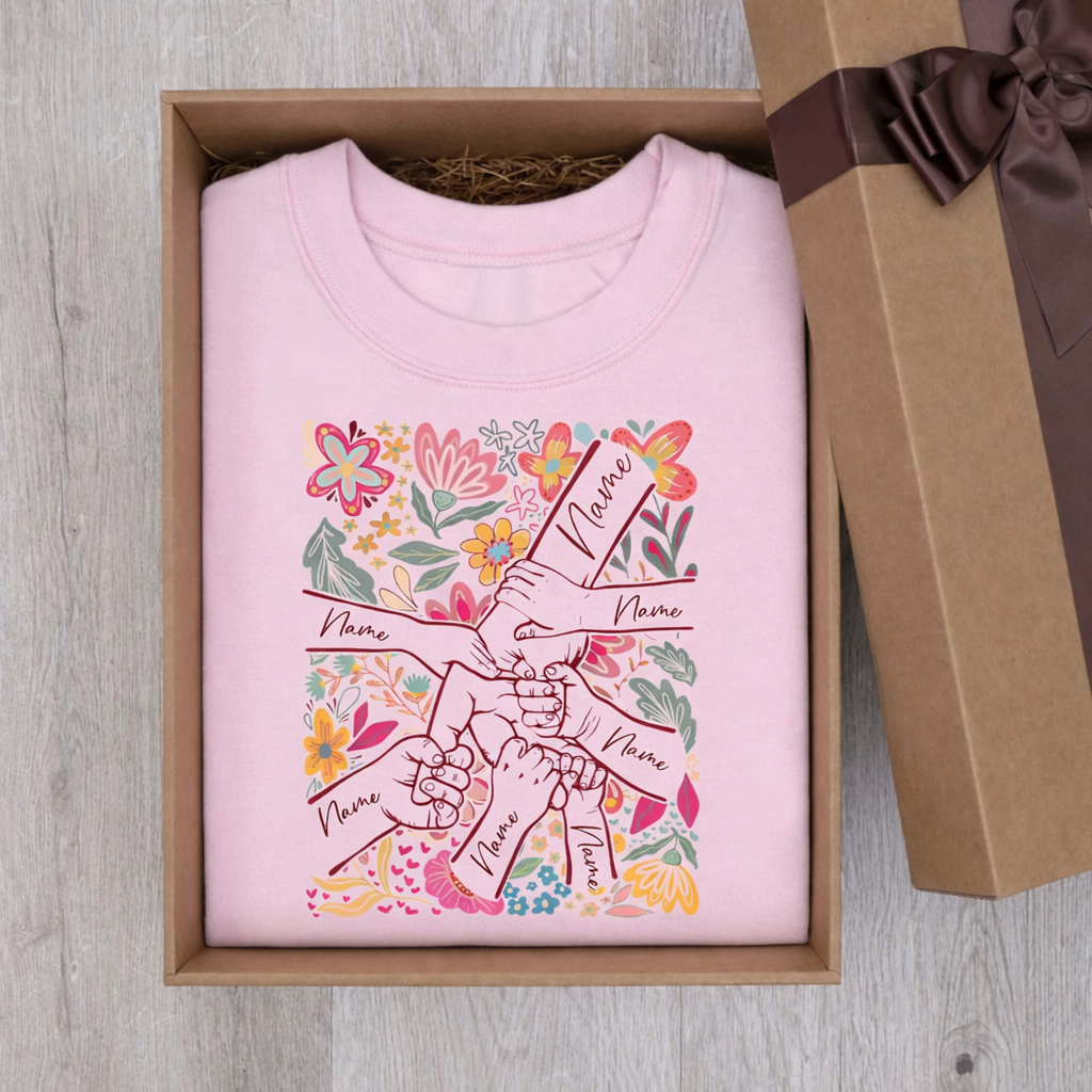 Mama Grandma & Me Forever Bond - Personalized T-Shirt For Mom Grandma