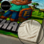 Personalized Pixel Blanket, Custom Photo Pixel Character Blanket For Kids