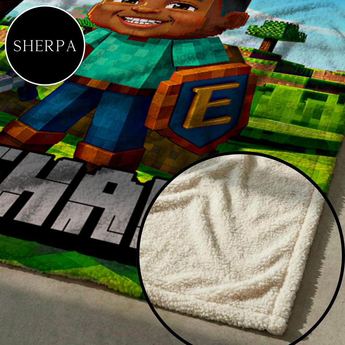 Personalized Pixel Blanket, Custom Photo Pixel Character Blanket For Kids