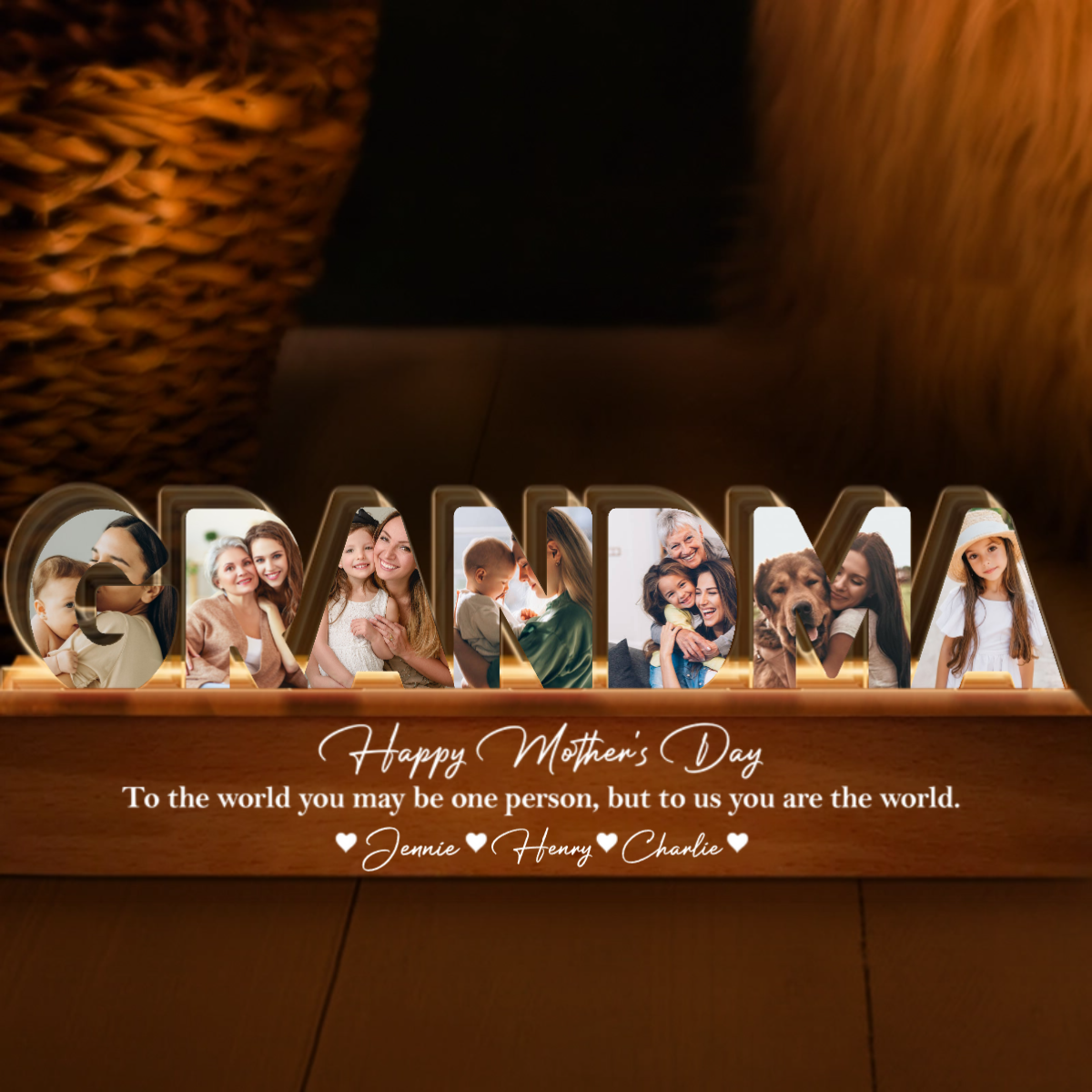 Custom Photo Happy Mother's Day LED Night Light
