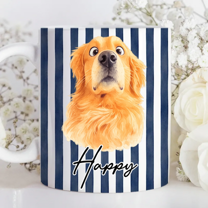 Custom Watercolor Pet Portrait- Personalized Mug - Gift For Dog Cat Lovers