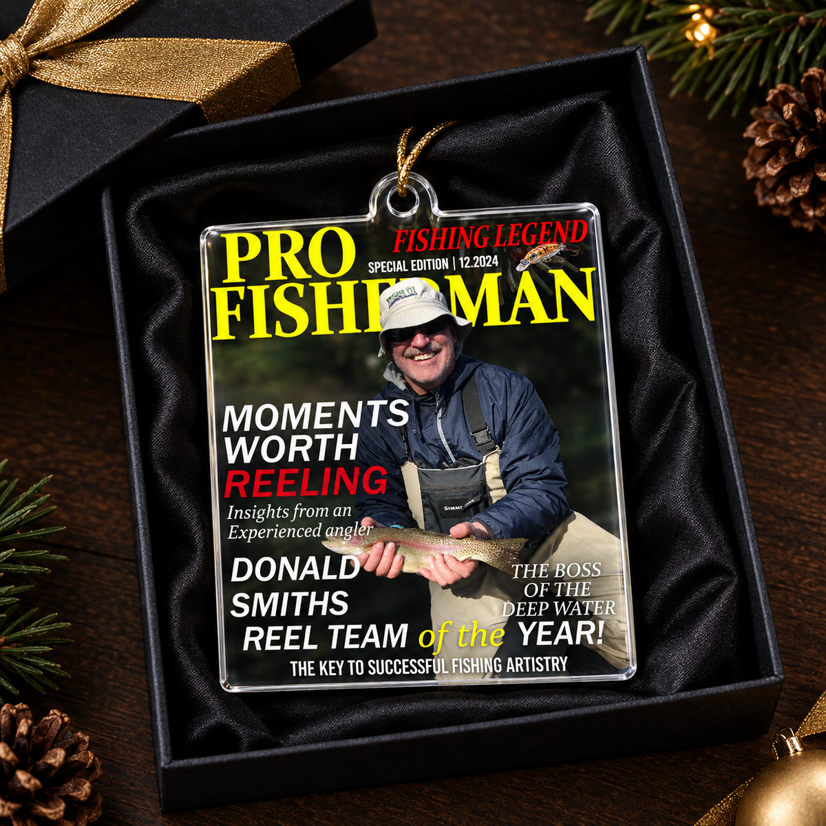 Fisherman Of The Year! - Personalized Acrylic Photo Ornament