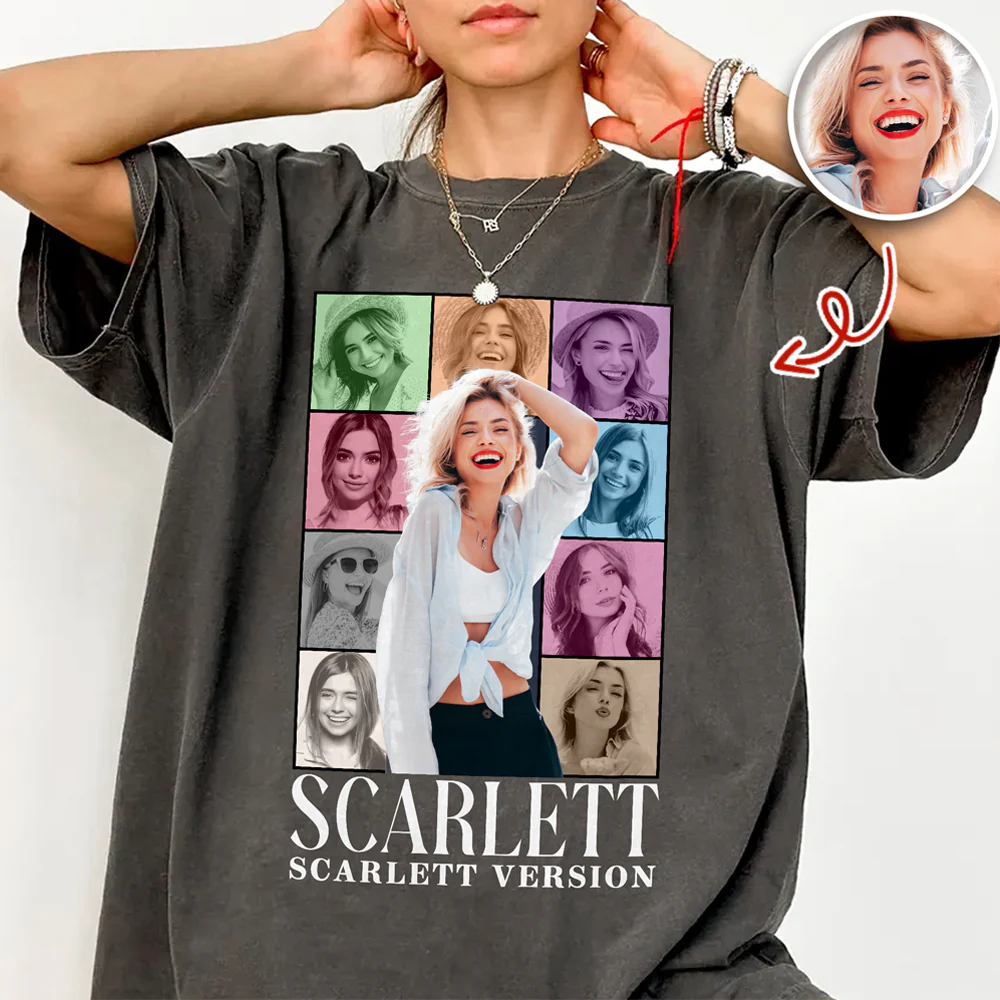 Vintage Aesthetic Multi Photo, Unique Gift Idea - Personalized Photo Collage T-Shirt