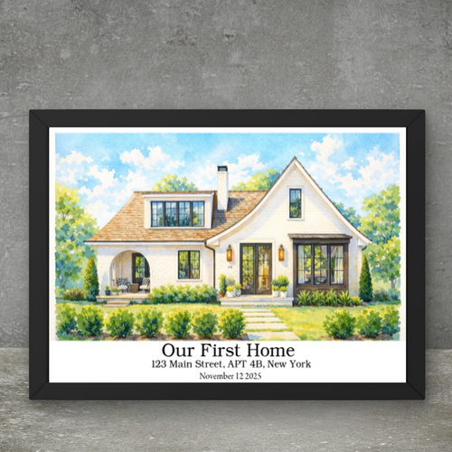 Unique Home Portrait - Personalized Poster For Housewarming Gift